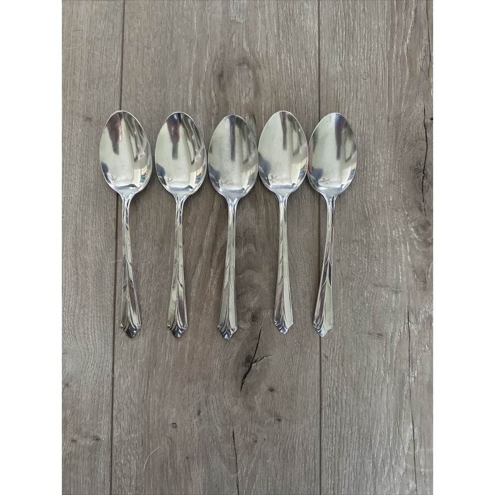 Lot Of 5 Pieces Vintage Stainless UNF538 Serving Spoons Flatware Rare